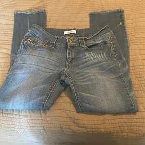 BONGO Blue Skinny Jeans with Distressed Detailing